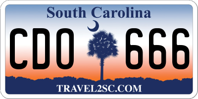 SC license plate CDO666