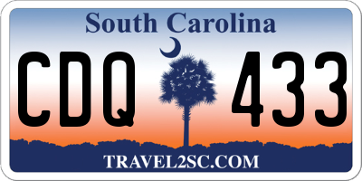SC license plate CDQ433