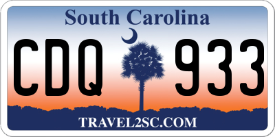 SC license plate CDQ933