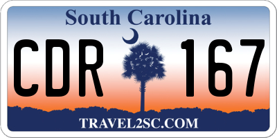 SC license plate CDR167
