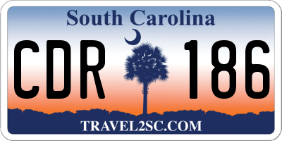 SC license plate CDR186