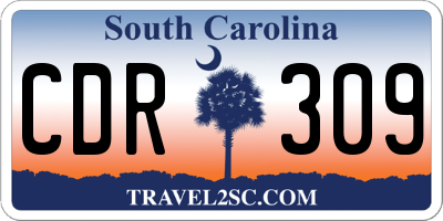 SC license plate CDR309