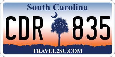 SC license plate CDR835
