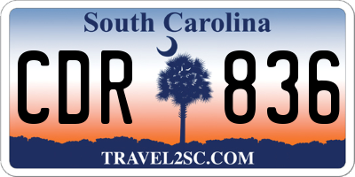 SC license plate CDR836
