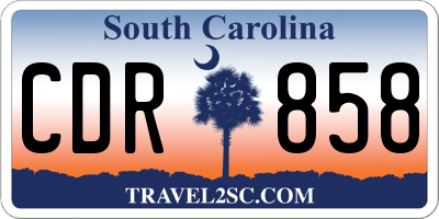 SC license plate CDR858