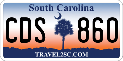 SC license plate CDS860
