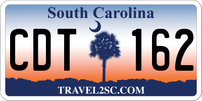SC license plate CDT162