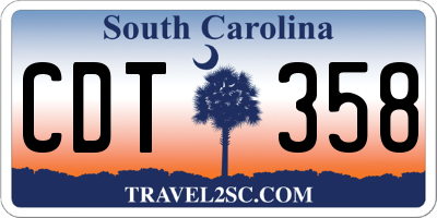 SC license plate CDT358
