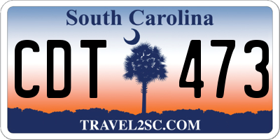 SC license plate CDT473
