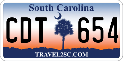 SC license plate CDT654