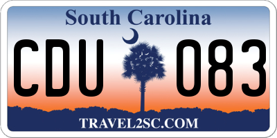 SC license plate CDU083