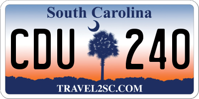 SC license plate CDU240