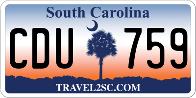 SC license plate CDU759