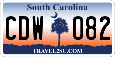 SC license plate CDW082