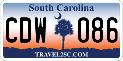 SC license plate CDW086