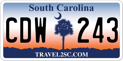 SC license plate CDW243