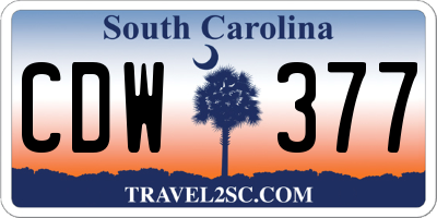 SC license plate CDW377
