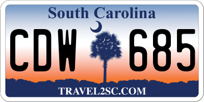 SC license plate CDW685