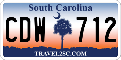 SC license plate CDW712