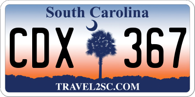 SC license plate CDX367