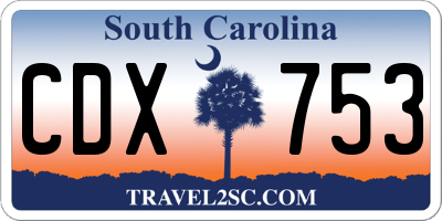 SC license plate CDX753