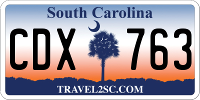 SC license plate CDX763