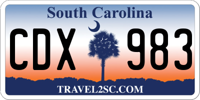 SC license plate CDX983