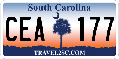 SC license plate CEA177