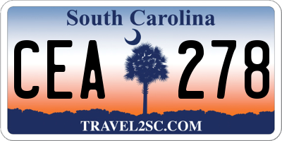 SC license plate CEA278