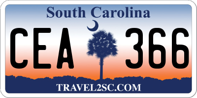 SC license plate CEA366