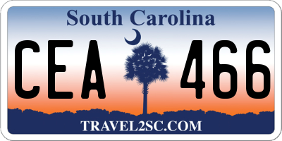 SC license plate CEA466