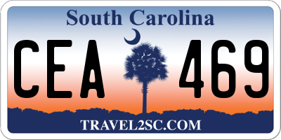 SC license plate CEA469