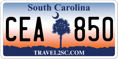 SC license plate CEA850