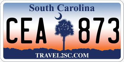 SC license plate CEA873