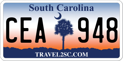 SC license plate CEA948