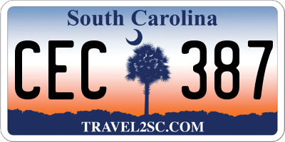 SC license plate CEC387