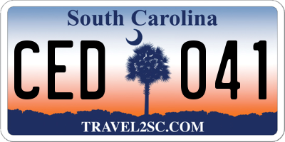 SC license plate CED041