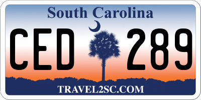 SC license plate CED289