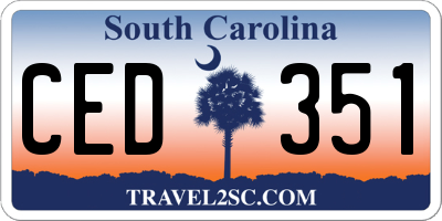 SC license plate CED351