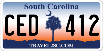 SC license plate CED412