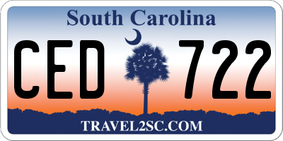 SC license plate CED722