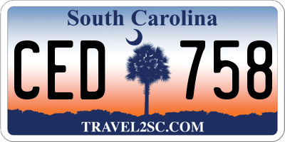 SC license plate CED758