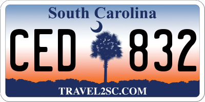 SC license plate CED832