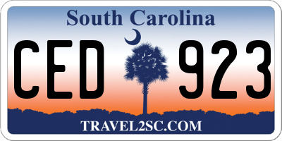 SC license plate CED923