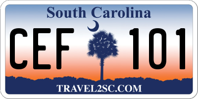 SC license plate CEF101