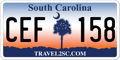 SC license plate CEF158