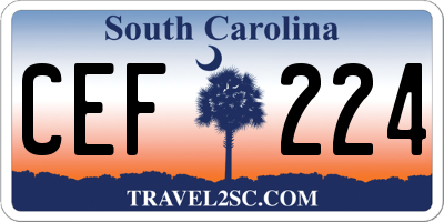 SC license plate CEF224