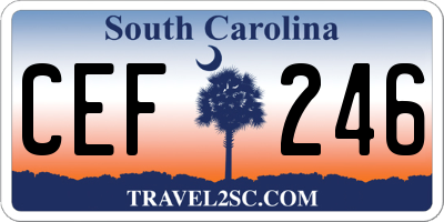 SC license plate CEF246