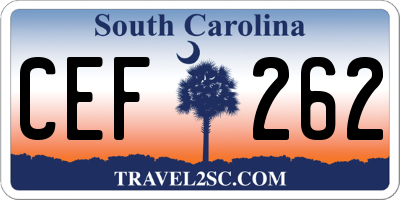 SC license plate CEF262