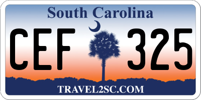 SC license plate CEF325